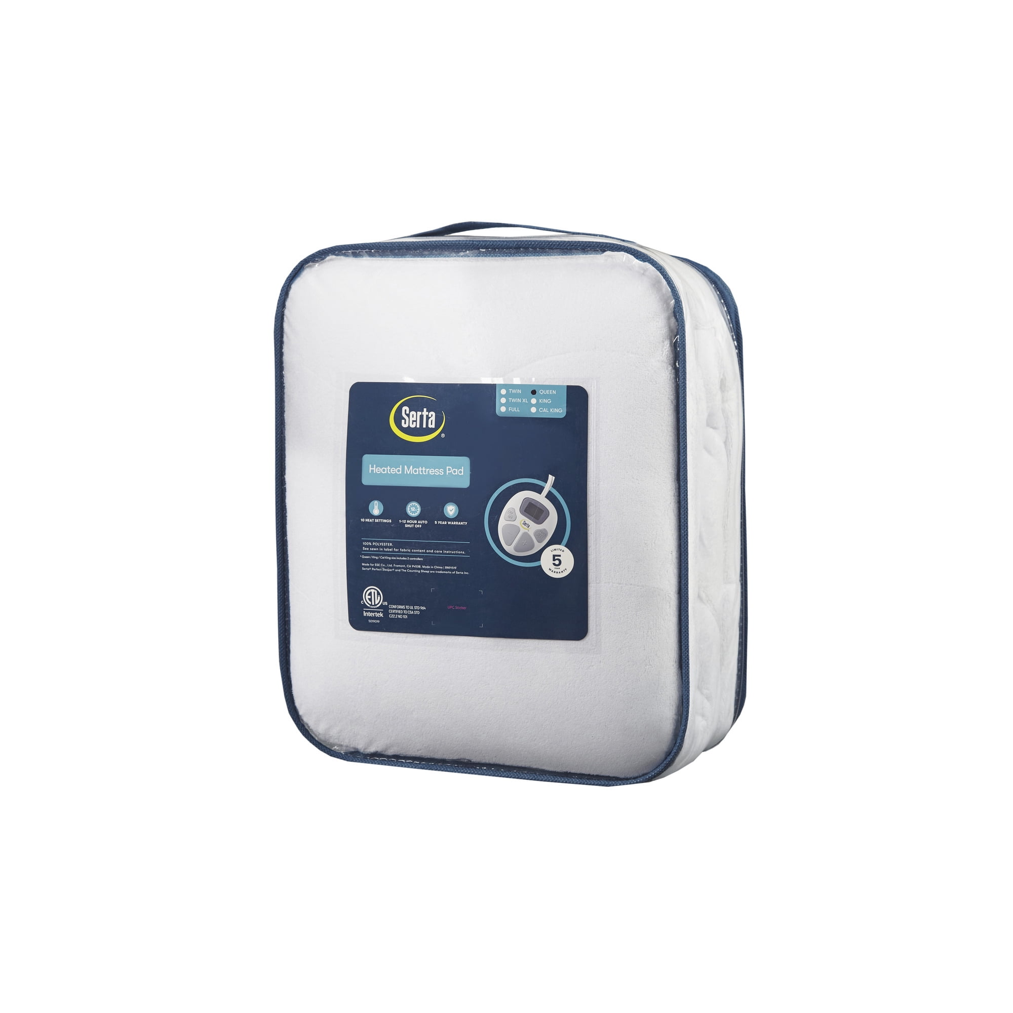 Serta Plush Heated Mattress Pad, Queen, White - Walmart.com