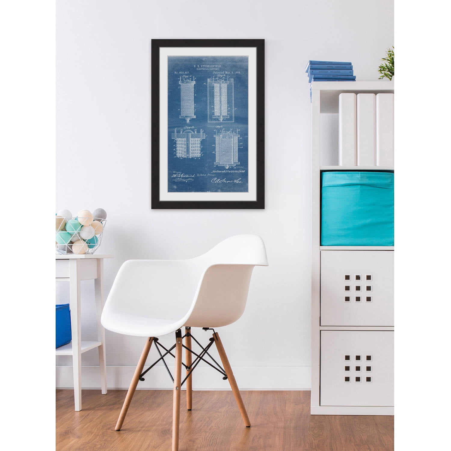 "Battery 1898 Blueprint" Framed Painting Print