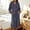 Dark Gray, variant on Women's Hooded Plush Bath Robe, Long Length Wrap Silhouette, Tie Front Closure, Functional Side Pockets, Soft Thick Fabric For Indoor Bath Time Dark Blue Free Size