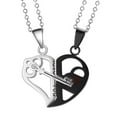 thumbnail image 4 of Couple Necklace Alloy Heart Puzzle Matching Pendant with Chain for Party DIY Black, 4 of 9