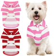 thumbnail image 1 of 2 Piezas Camisas para Perros a Rayas Camisetas Transpirables para Perros pequeños Gatos Niña Niño Cachorro Sudadera para Caniche Taza de té (Rosa+Rojo, Mediano), 1 of 5