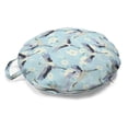 thumbnail image 1 of Bird Round Floor Cushion with Handle, Repetitive Free Flying Crane White Innocent Hand Drawn Flowers, Decorative Pillow for Living Room & Dorms, 18" Round, Pale Blue Pale Ceil Blue, by Ambesonne, 1 of 4