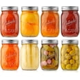thumbnail image 1 of NutriChef, Mason Jars, Glass Container Food Storage, Meal Prep Containers With Lids, Overnight Oats Jar, Glass Jar With Lid, Spice Container, Canning Jar, Ideal for: Wedding Favors, Crafts, Pickling,8, 1 of 8