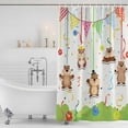 thumbnail image 3 of Groundhog Day Shower Curtain, Waterproof Shower Curtains for Bathroom, Bunting Floral Cartoon Funny Colorful Cute Washable Fabric Bathtub Curtain Set Bath Decor with 12 Hooks Long 72"x84", 3 of 8