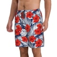 thumbnail image 2 of Naloa Leaves And Flowers Men's Beach Shorts, Surfing shorts, Swim trunks, Quick Dry Swim Trunks for Surfing Beach Fun - 3X-Large, 2 of 9