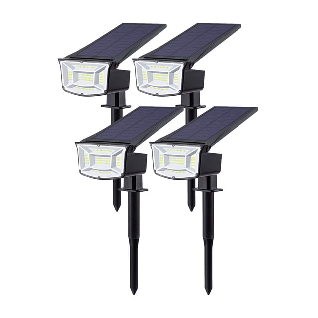 Trajes de lámpara al aire libre 4PCS Foco solar LED Ajustable 2 en 1 Luces de estaca de paisaje Luz de pared Luces impermeables al aire libre para boda Fiesta Patio Pasarela Lámpara de decoración de p Abanopi Trajes de lámpara al aire libre