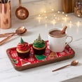 thumbnail image 4 of Christmas Serving Tray, Wooden Rim Tray, Holiday Decorative Tray for Cookies and Desserts, Festive Tabletop Display, 4 of 6