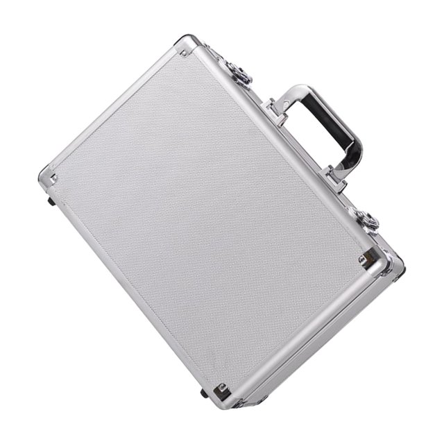 VONKY Tool Storage Box Solid Musical Storage Case Black Zipper Aluminum with Silver