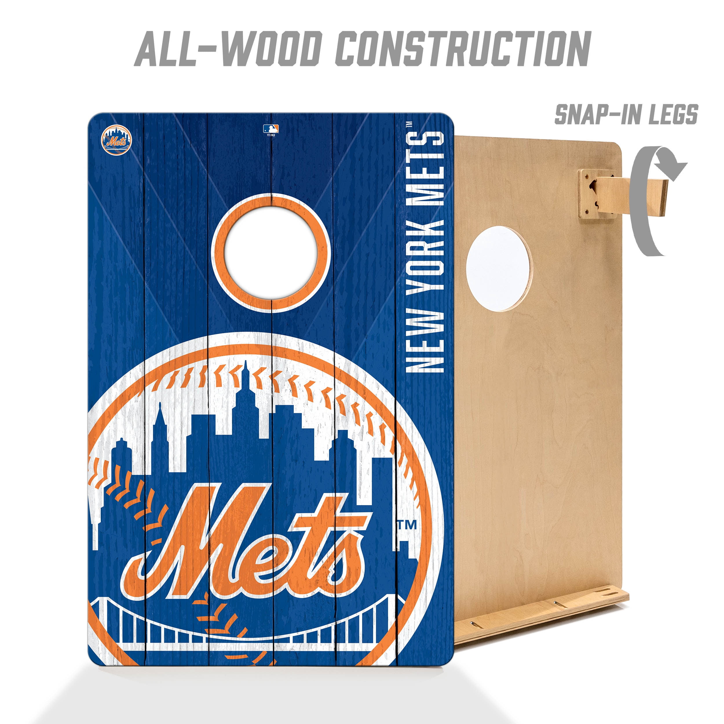 YouTheFan MLB New York Mets 2' x 3' Cornhole Game No Bags