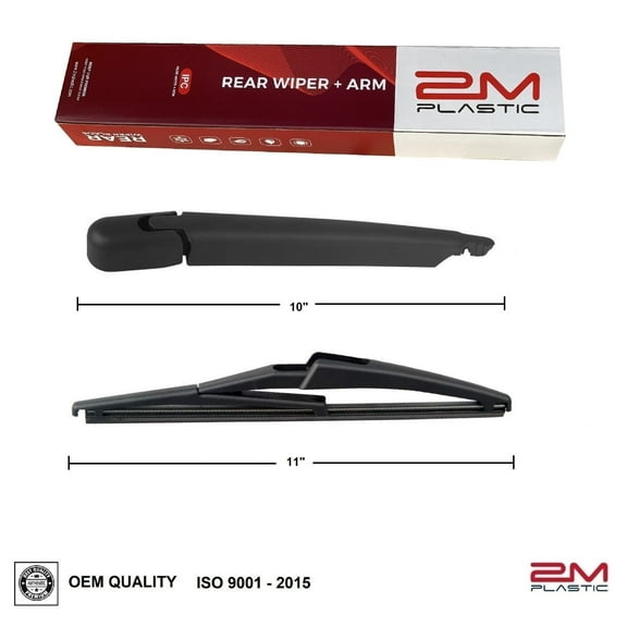 2M PLASTIC Rear Wiper Arm & Blade All Season Automotive Wiper Blade - 10"/11"