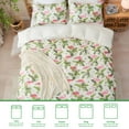thumbnail image 3 of Gogreen King Duvet Cover Floral, Soft & Breathable Microfiber 3 Pieces King Bedding Sets, Pattern King Comfy Duvet Cover, with Zipper Closure (Flamingo, King), 3 of 8