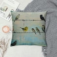 thumbnail image 2 of Awypu Vintage Wood Birds Throw Pillow Covers Colorful Line of Birds Cardinal Bird Robin Birds Pillowcase Home Decor Cushion Cover for Sofa Couch Bedroom 24x24in, 2 of 5