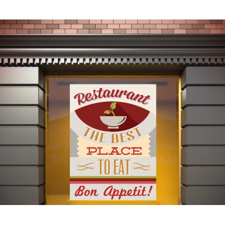 Restaurant The Best Place To Eat Typography Wall Decal - Vinyl Decal - Car Decal - Idcolor006 - 25