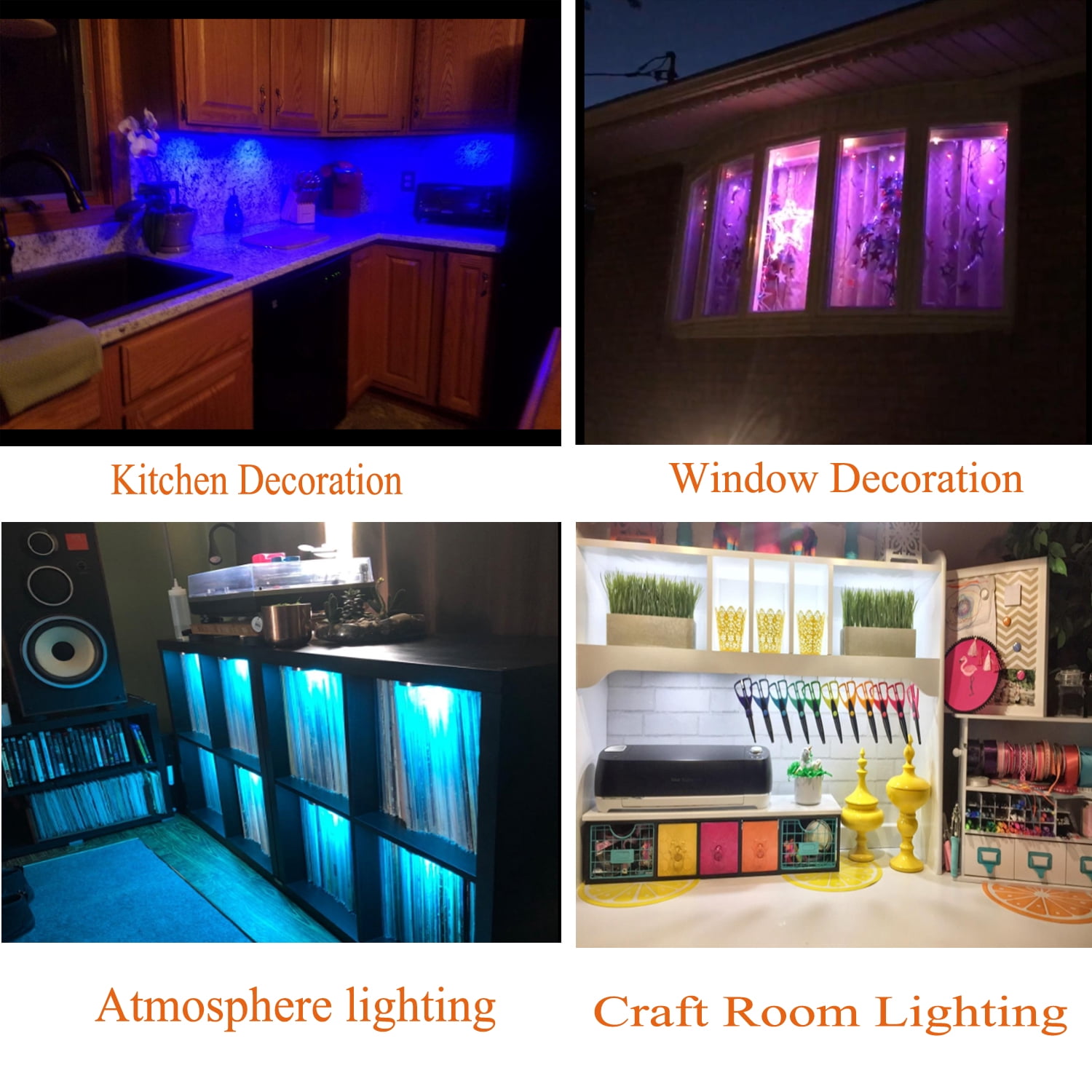 RGB Color Changing LED Under Cabinet Lights Kit - Slim Aluminum Multi-Color Puck Lights for Kitchen Counter, Furniture, and Holiday Decor (Set of 4)