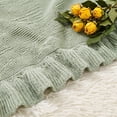 thumbnail image 6 of Ruffled Edge Knit Cotton Throw Blanket, Soft Breathable Woven Cover for Sofa Couch Bed, Lightweight Decorative Home Textile for Everyday Use, 6 of 6