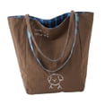 thumbnail image 3 of Bolso tote para mujer, multiusos, grande, informal, ideal como regalo o para ir de compras o trabajar. Marrón, 3 of 9