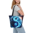 thumbnail image 2 of Pofeuu Blue Yin And Yang Print Women Fashion Shoulder Handbags Top Handle Satchel Bags Tote Shoulder Shopping Bag Stylish Canvas Tote Bag, 2 of 6