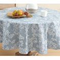 thumbnail image 5 of Home Bargains Plus Blue Grapevine Print 70 inch Round Vinyl Tablecloth with Flannel Backing, 5 of 9