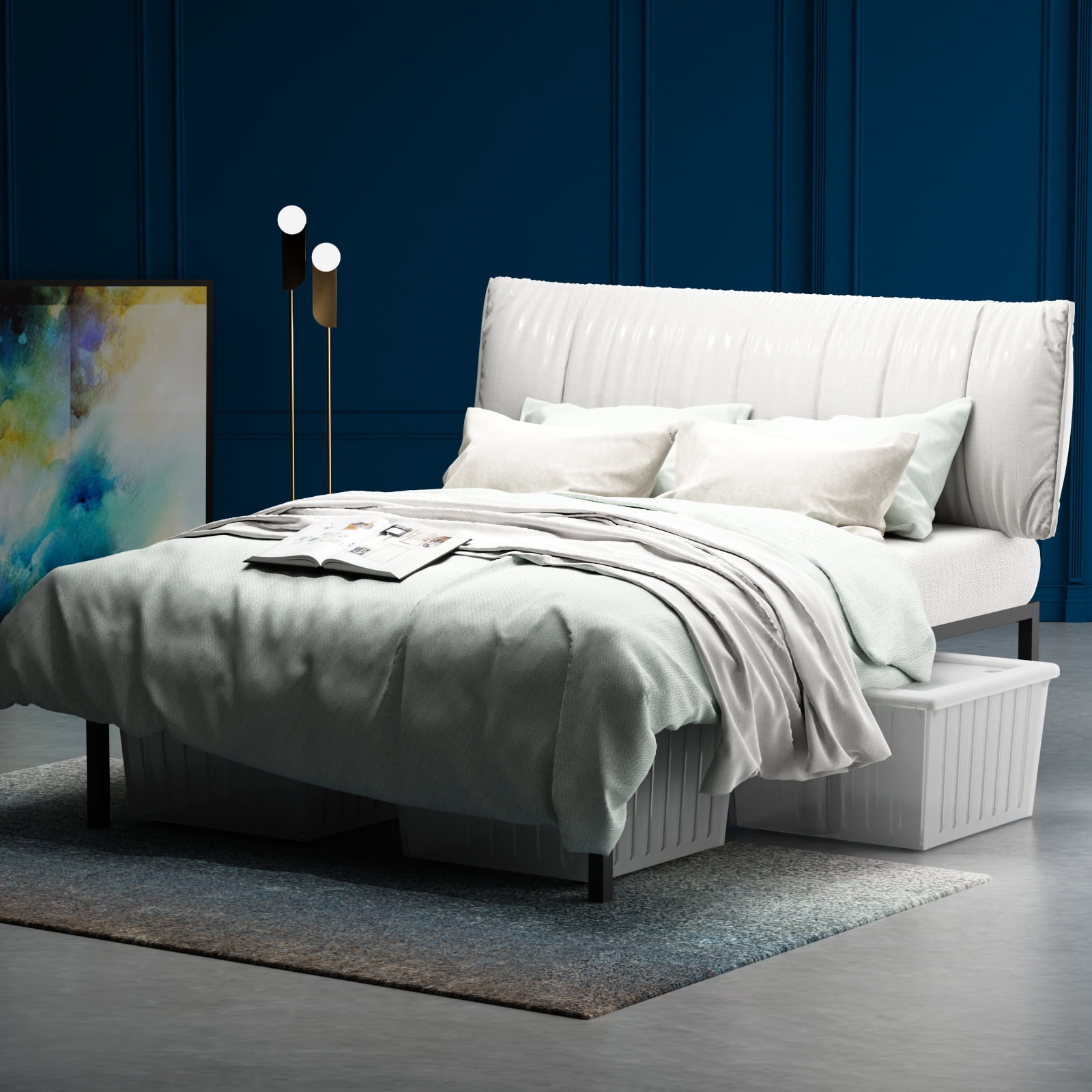 Yoneston 18" King Size Metal Platform Bed Frame Foundation High Bed Frame