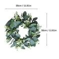 thumbnail image 3 of 12" Eucalyptus Wreath, Artificial Flower Garlands Suitable for All Seasons, Realistic and Vibrant Front Door Welcome Decoration, for Decorating Front Doors, Windows, and Fireplace Walls, 3 of 4