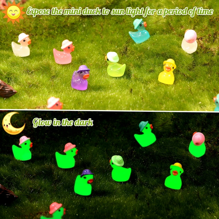 sixwipe, Mini Resin Ducks, 80 Pack, Glow in The Dark Tiny Ducks