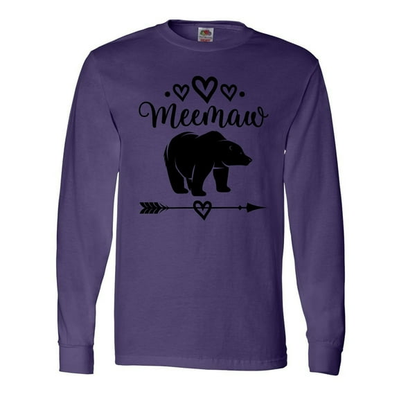 Inktastic Meemaw Bear Grandma Gift Long Sleeve T-Shirt