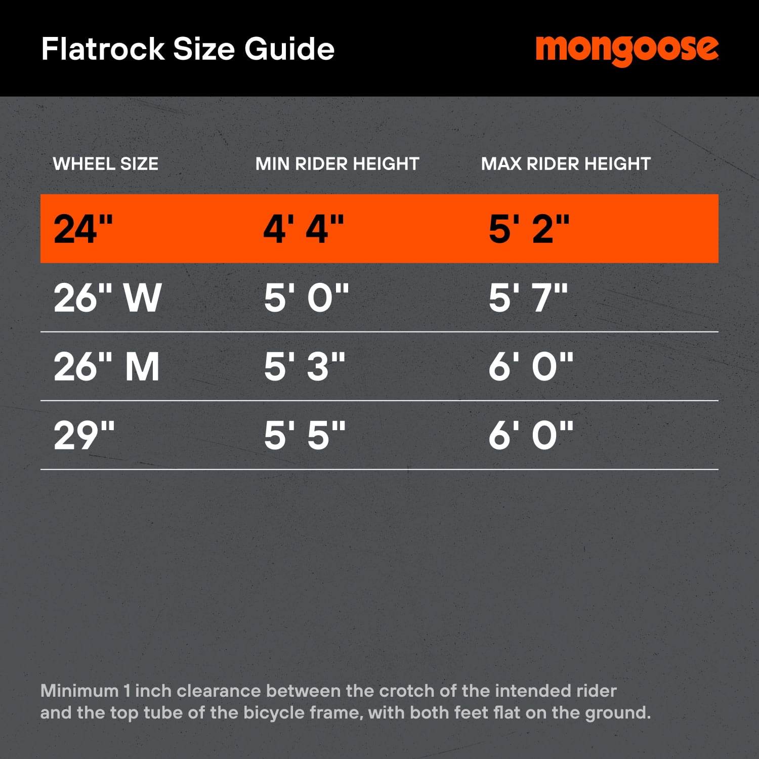 Mongoose Flatrock Mountain Bike, 24 Inch Wheels, Ages 10-15, Orange
