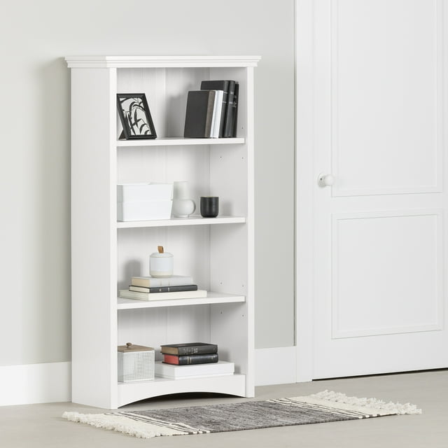 South Shore Gascony 4-Shelf Bookcase for Adult, in Pure White