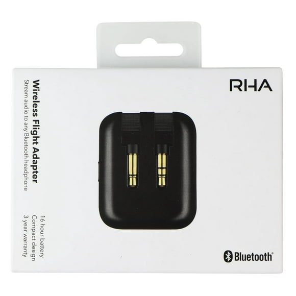 RHA Wireless Bluetooth Flight Adapter for 3.5mm Jacks - Black (601712)