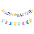 thumbnail image 2 of KAKOWELY Rabbit Shape Banner Felt Easter Party Decoration 2Set 11.8x4.7x0.04in, 2 of 6