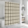 thumbnail image 5 of Linen Buffalo Check Shower Curtain Set - Small 36" x 72" Washable Bathtub Curtain with 12 Hooks, Retro Black Lines Grid Pattern Waterproof Fabric Stall Shower Curtains for Bathroom/Bathtub Décor, 5 of 6
