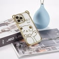 thumbnail image 6 of Compatible with iPhone 12 Pro Max Plating Bear Case for Women Girls,Cute Sparkle Transparent Soft TPU Stylish Bear Pattern Shockproof Slim Luxury Clear Case Cover for iPhone 12 Pro Max-Gold, 6 of 13