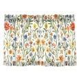 thumbnail image 7 of Yayeee Kitchen Curtains Tier Pair Light Filtering 27"x36" Rod Pocket Short Cafe Window Panel, Watercolor Wildflowers Pattern, 7 of 7