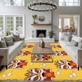 thumbnail image 4 of Area Rug 60×96in, Lunar New Year Chinese Lion Dance Floor Carpet Living Room Rug, Blessing Cloud on Yellow Non-Slip Welcome Mat Indoor Rugs for Bedroom Dining Room, 4 of 9