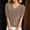 *Khaki, variant on Holzkary Women's Short Sleeve V Neck Sweaters Lightweight Summer Sweater Casual Knit Pullover Tops Women's Round Neck Short Sleeved Loose T Shirt with A Knit Bottom Short Top Beige L