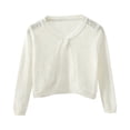 thumbnail image 2 of Baby Girls' Long Sleeve Cardigan Knit Button Closure Bolero Shrug Toddler Cardigan Hollow out Cropped Sweater Cute Kids Shawl, 2 of 5
