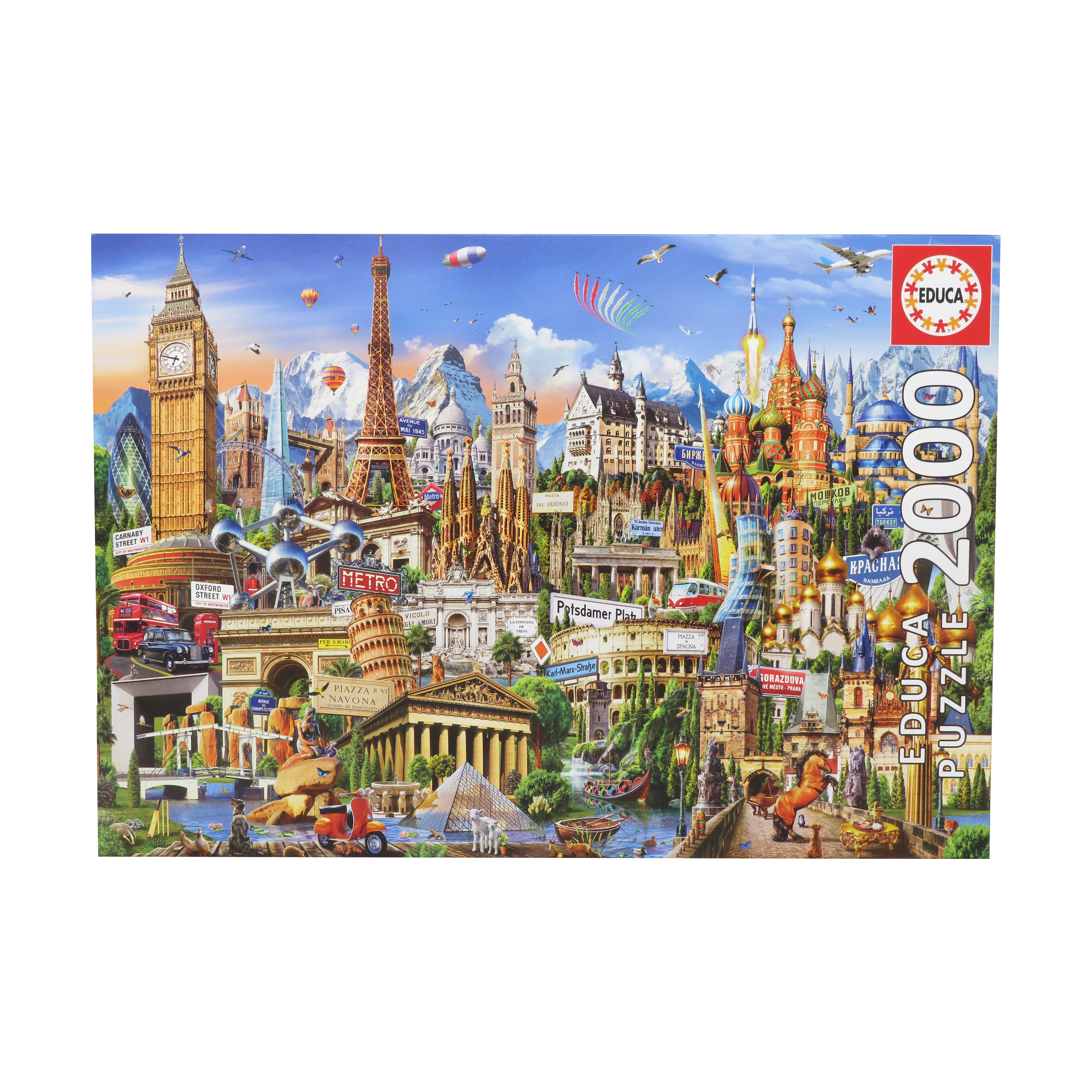 Educa Borrs 17697 Symbole Von Europa Educa Borras Europe Landmarks 2000 Piece Jigsaw Puzzle, Multi