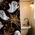 thumbnail image 6 of Halloween Shower Curtain, Cute Ghost Polyester Fabric Bathroom Decor Curtain, Machine Washable Waterproof, Halloween Holiday Gift for Women Men, 72 x 72 Inches, 6 of 7