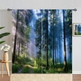 thumbnail image 1 of Mushroom Curtains - Girls Old Castle Red Roses and Butterflies Landscape Print Pattern Waterproof Fabric Grommet Window Drapes for Kitchen Bedroom Bath Window 2 Panels W27.5 x L39, 1 of 4