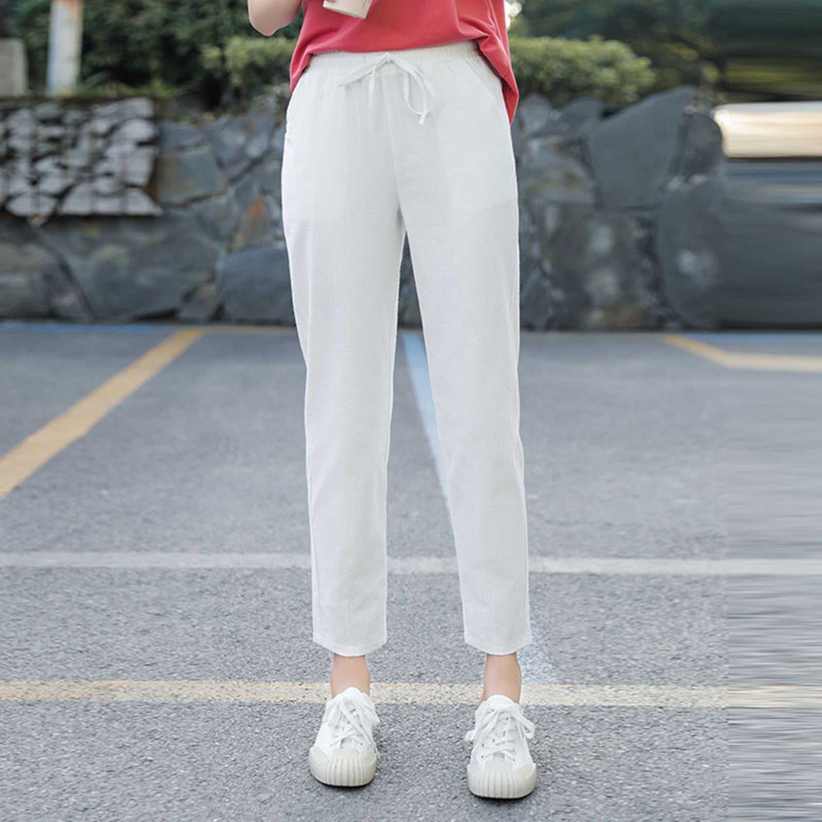 cotton cigarette pants for women Lanvin - In Technical - Plaster They can be combined with crop tops Brunello Cucinelli Stretch Cotton Gabardine