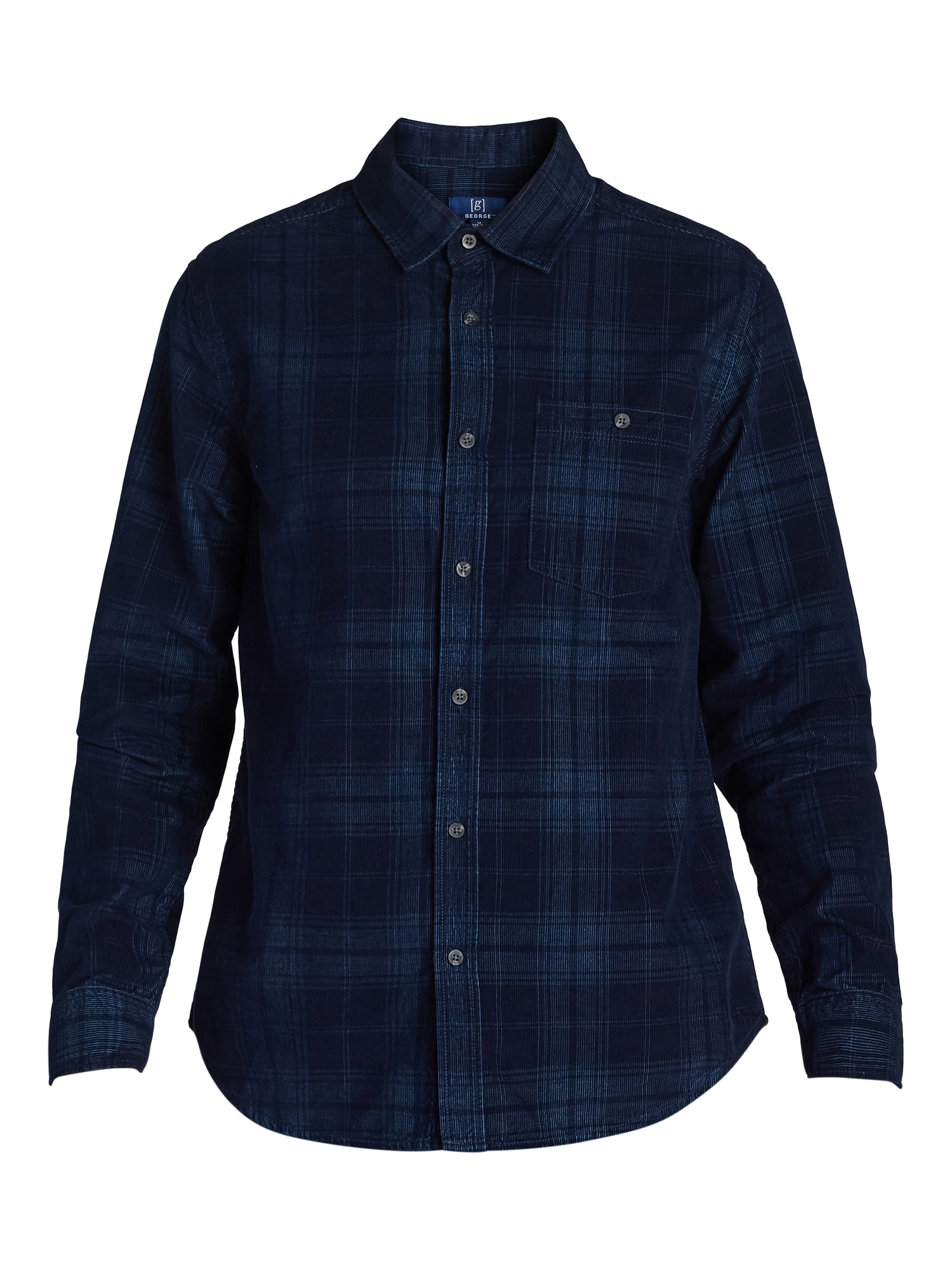 George Men's and Big Men's Corduroy Shirt with Long Sleeves, Sizes S-3XL