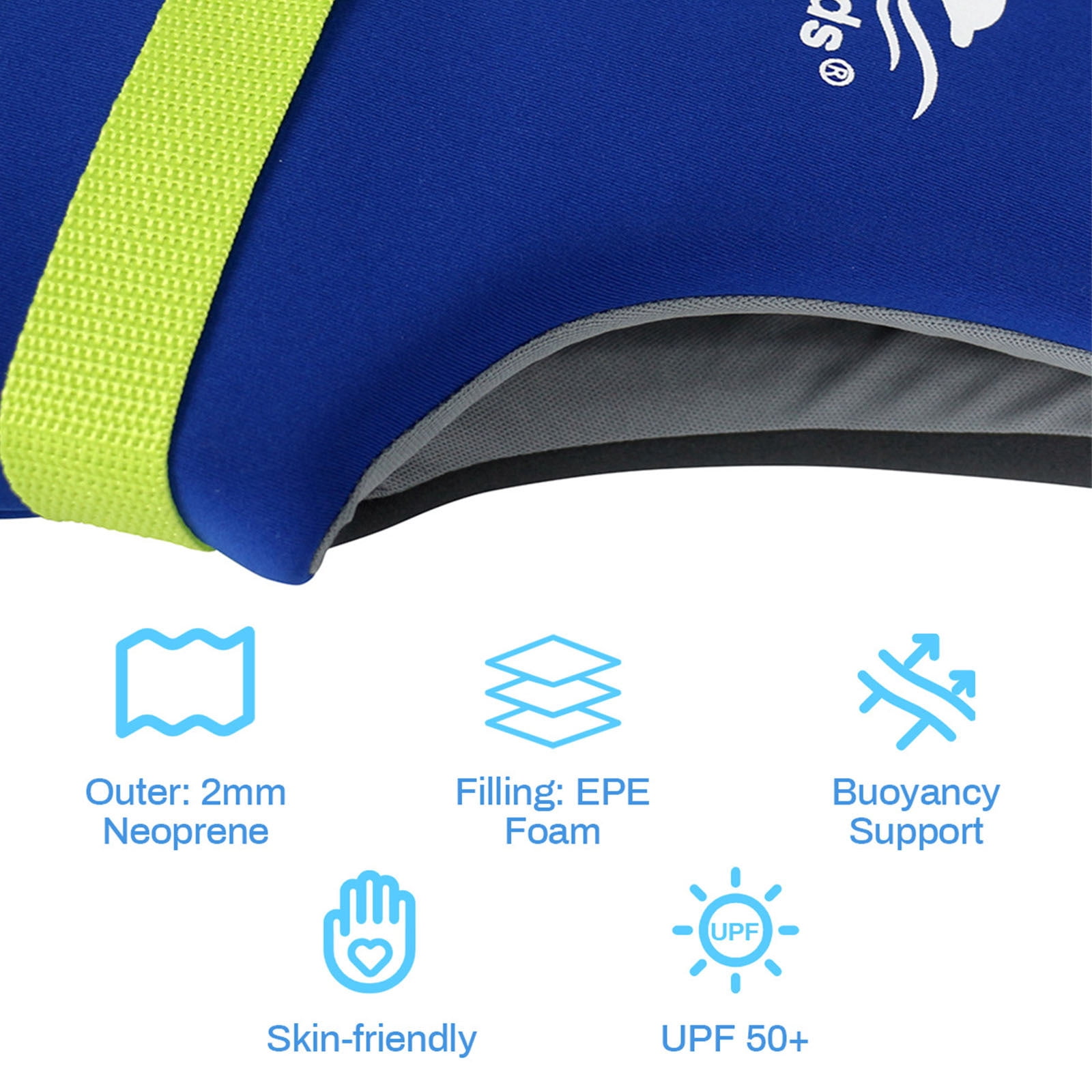 Kids Swim Vest Life Jacket - Boys Girls Float Swimsuit Buoyancy Swimwear 30 to 50 lbs, Blue