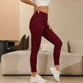 thumbnail image 6 of Women's Fleece Lined Leggings Thermal Thick Winter Warm High Waisted Tummy Control Soft Cold Pants Red XL, 6 of 8