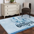 thumbnail image 3 of 3'x5' Rug for Living Room Bedroom, Navy Blue Octopus Washable Area Rugs Non-Slip Carpet Mats, Coastal Bubbles Ocean Waves Indoor Low Pile Area Rug Runner for Kitchen, Mudroom, 3 of 8