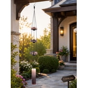Brass Wind Chimes, Copper Temple Bells for Outside - Feng Shui Windchime, Japanese Rain Bell Musical Handcrafted Iron Decor, Outdoor Garden Patio Yard Home Porch Spiritual Zen Meditation