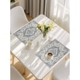 thumbnail image 5 of Beige Blue Boho Placemats Set of 6, Medieval Vintage Ethnic Floral Abstract Placemats for Dining Table, Place Mats for Kitchen Tabletop, Waterproof Wipeable Dining Table Mats Set, 5 of 9