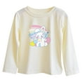 thumbnail image 3 of Girls T-Shirts for 1-10 Years Toddler Children Tween Long Sleeve Crew Neck Printed Blouses Tops Girls' Casual Loose Lightweight Pullover Sweatshirt T-Shirt Base Shirt Beige, 3 of 4