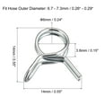 thumbnail image 2 of Doble Cable Resorte Manguera Abrazadera, 50uds 65Mn Acero 6mm Interior Diámetro Ajuste 6.7mm-7,3mm OD Manguera Combustible Línea Silicona Tubo Resorte Clips, Plateado Tono, 2 of 5