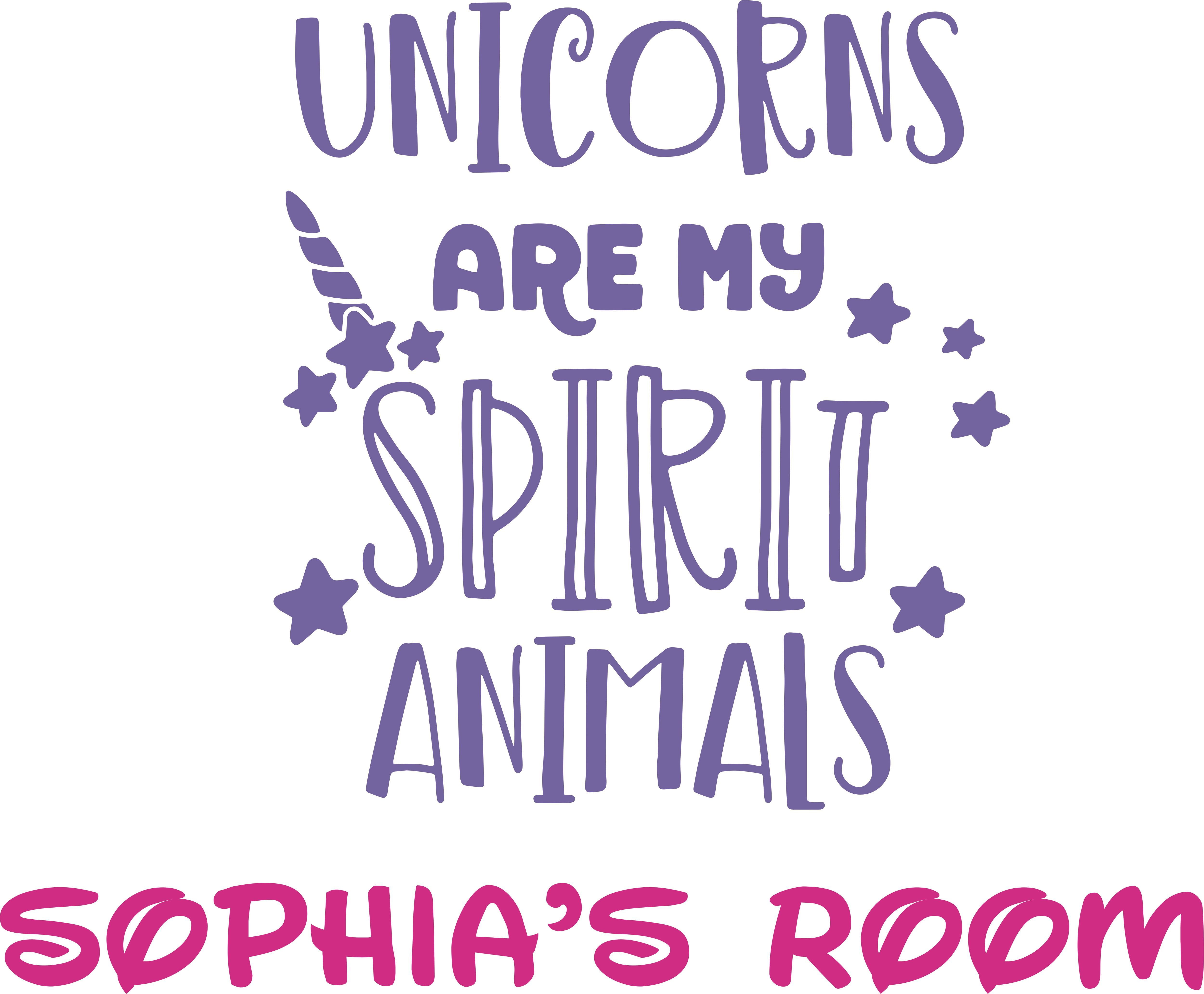 Unicorns Are My Spirit Animals Unicorn Customized Wall Decal Custom Vinyl Wall Art