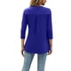 thumbnail image 5 of SAYOO, camisetas salvajes a la moda para mujer, camisetas de manga 3/4 con botones y cuello en V de Color sólido, camisas informales holgadas de primavera, ropa de calle SAYOO  moda, 5 of 6